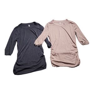 Free People Intimately | Ribbed Ruched Bodycon Tops XS  Black Gray & Brown Blush